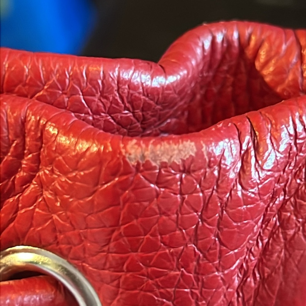 Tignanello Leather Small Bucket‎ Purse Red Hobo - Picture 9 of 11